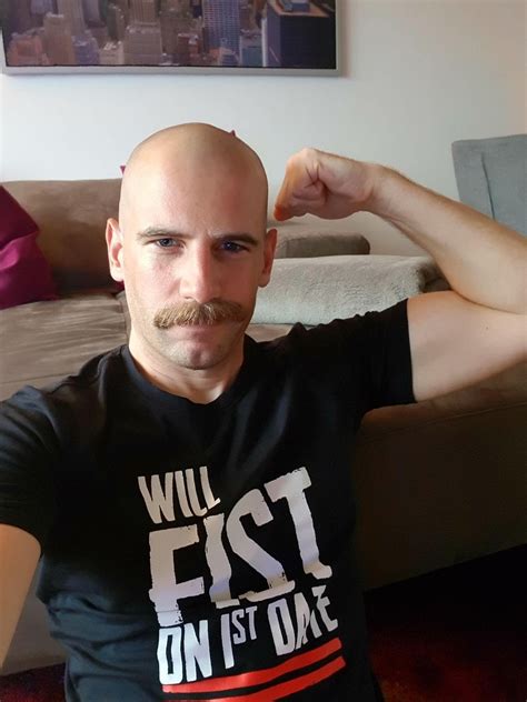 bald head moustache